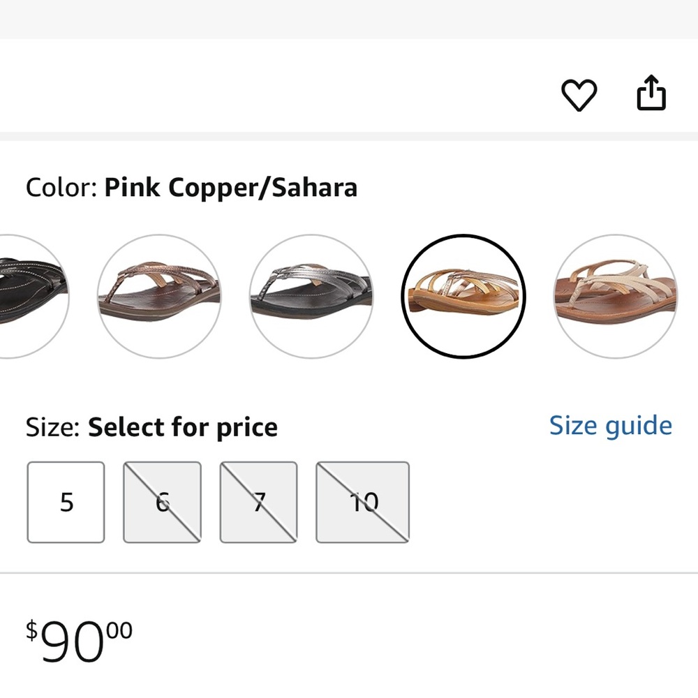 Olukai U’I Women's Tan Sandals with Rose Gold Straps Size 10 - Picture 9 of 9